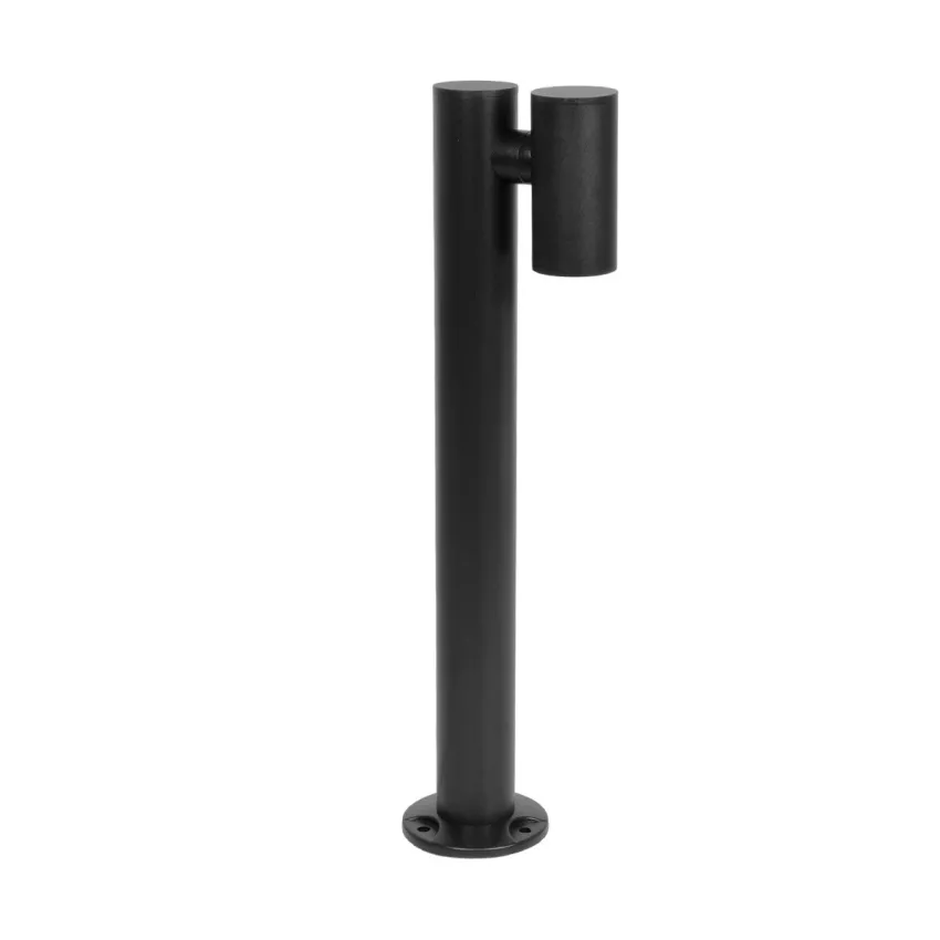 GLOBOSTAR® STEM  Φωτιστικό Κολωνάκι Κήπου LED 12W 1080lm 60° AC 220-240V Αδιάβροχο IP65 Θερμό Λευκό 2700K - Sanan SMD Chip - Μαύρο Ματ - Μ12 x Π18 x Υ60cm