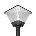 GLOBOSTAR® TOPIS  Φωτιστικό Κεφαλής Post Top Πλατείας/Πάρκου/Κήπου LED 50W 4500lm 360° AC 220-240V Αδιάβροχο IP65 Θερμό Λευκό 2700K - Sanan SMD Chip - Μαύρο Ματ - Μ45 x Π45 x Υ40cm
