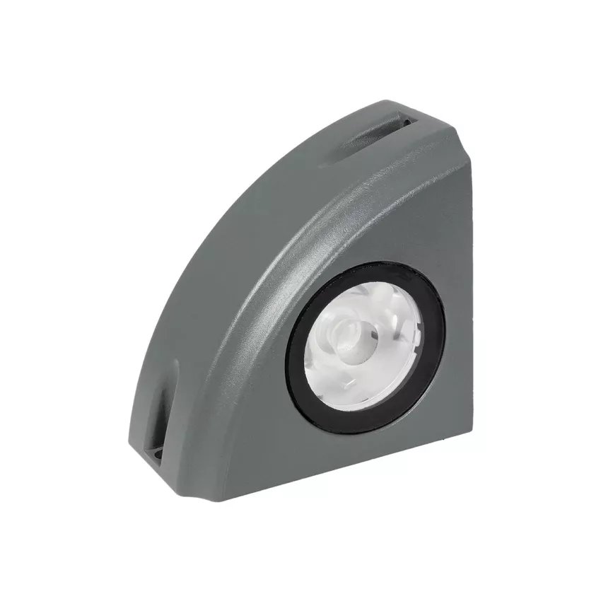 GLOBOSTAR® FLOODORA  Προβολέας Σποτ Wall Washer LED 3W 270lm 5° AC 220-240V Αδιάβροχο IP65 Θερμό Λευκό 2700K - Sanan SMD Chip - Γκρι Ανθρακί Ματ - Μ8 x Π5 x Υ8cm