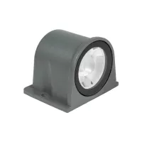 GLOBOSTAR® FLOODORA  Προβολέας Σποτ Wall Washer LED 3W 270lm 5° AC 220-240V Αδιάβροχο IP65 Θερμό Λευκό 2700K - Sanan SMD Chip - Γκρι Ανθρακί Ματ - Μ6.5 x Π5.5 x Υ5cm