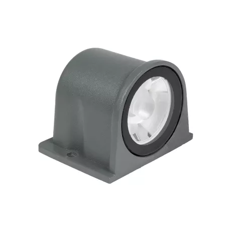 GLOBOSTAR® FLOODORA  Προβολέας Σποτ Wall Washer LED 3W 270lm 5° AC 220-240V Αδιάβροχο IP65 Θερμό Λευκό 2700K - Sanan SMD Chip - Γκρι Ανθρακί Ματ - Μ6.5 x Π5.5 x Υ5cm