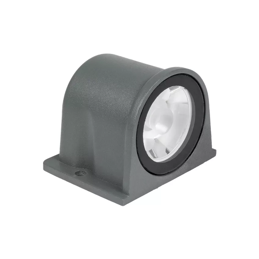 GLOBOSTAR® FLOODORA  Προβολέας Σποτ Wall Washer LED 3W 270lm 5° AC 220-240V Αδιάβροχο IP65 Θερμό Λευκό 2700K - Sanan SMD Chip - Γκρι Ανθρακί Ματ - Μ6.5 x Π5.5 x Υ5cm