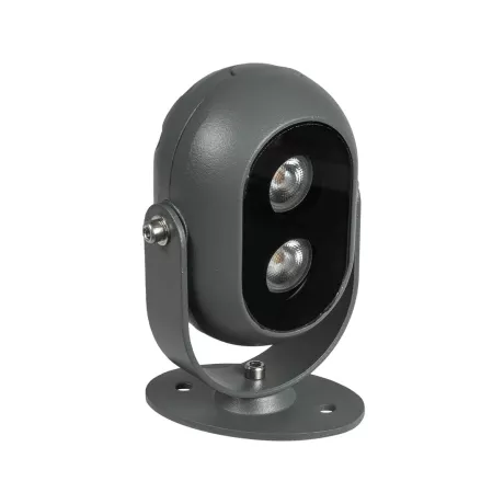 GLOBOSTAR® FLOODIS  Προβολέας Σποτ Wall Washer LED 4W 360lm 24° AC 220-240V Αδιάβροχο IP65 Θερμό Λευκό 2700K - Sanan SMD Chip - Γκρι Ανθρακί Ματ - Μ7 x Π5 x Υ11cm