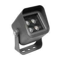 GLOBOSTAR® FLOODVIRA  Προβολέας Σποτ Wall Washer LED 8W 720lm 24° AC 220-240V Αδιάβροχο IP65 Θερμό Λευκό 2700K - Sanan SMD Chip - Γκρι Ανθρακί Ματ - Μ11 x Π9 x Υ15cm