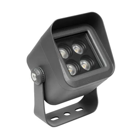 GLOBOSTAR® FLOODVIRA  Προβολέας Σποτ Wall Washer LED 8W 720lm 24° AC 220-240V Αδιάβροχο IP65 Θερμό Λευκό 2700K - Sanan SMD Chip - Γκρι Ανθρακί Ματ - Μ11 x Π9 x Υ15cm