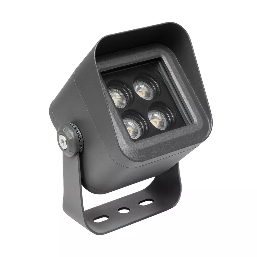 GLOBOSTAR® FLOODVIRA  Προβολέας Σποτ Wall Washer LED 8W 720lm 24° AC 220-240V Αδιάβροχο IP65 Θερμό Λευκό 2700K - Sanan SMD Chip - Γκρι Ανθρακί Ματ - Μ11 x Π9 x Υ15cm