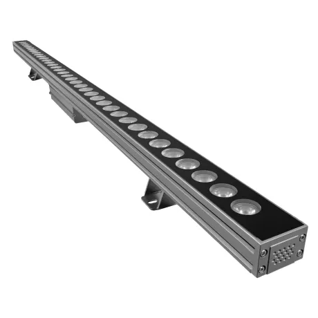 GLOBOSTAR® WASHERLUMA  Μπάρα Φωτισμού Wall Washer LED 36W 3240lm 30° AC 220-240V Αδιάβροχο IP65 Θερμό Λευκό 2700K - Sanan SMD Chip - Γκρι Ανθρακί Ματ - Μ100 x Π4 x Υ6.5cm