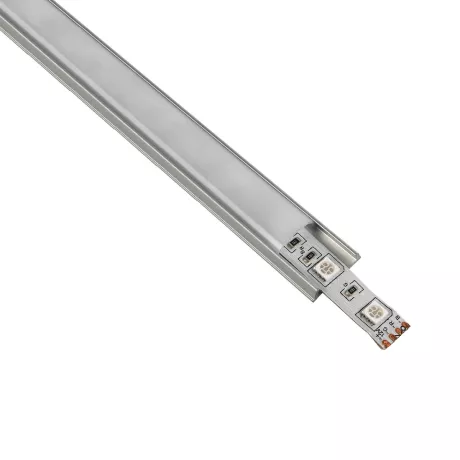 GLOBOSTAR® ALP-LINEAR CURBARIO  Επιφανειακό Εύκαμπτο Προφίλ Αλουμινίου με Λευκό Γαλακτερό Πατητό Κάλυμμα για Ταινίες LED IP20 - Ασημί & Λευκό - Μ100 x Π1.8 x Υ0.5cm