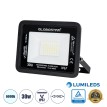 GLOBOSTAR® ATLAS  Προβολέας LED 30W 3750lm 120° AC 220-240V Αδιάβροχο IP67 Ψυχρό Λευκό 6000K - Lumileds SMD Chip  - Μαύρο Ματ - Μ16 x Π2.5 x Υ12.5cm