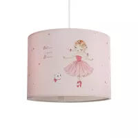 GLOBOSTAR® BALLERINA  Παιδικό Κρεμαστό Φωτιστικό Οροφής με Ντουί 1 x E27 AC 220-240V IP20 - Ροζ - Μ28 x Π28 x Υ24cm