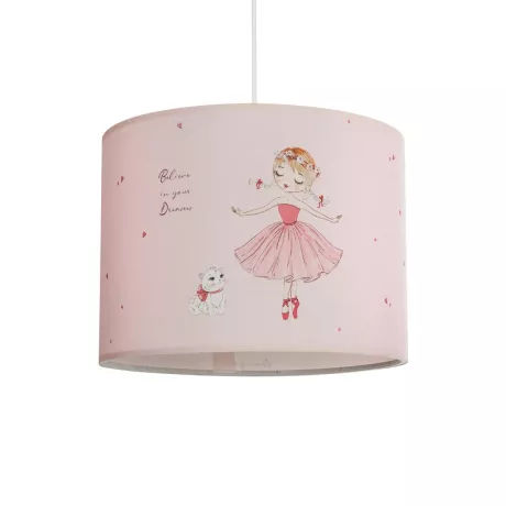 GLOBOSTAR® BALLERINA  Παιδικό Κρεμαστό Φωτιστικό Οροφής με Ντουί 1 x E27 AC 220-240V IP20 - Ροζ - Μ28 x Π28 x Υ24cm