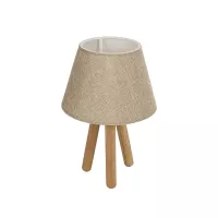 GLOBOSTAR® CAP  Μοντέρνο Επιτραπέζιο Φωτιστικό Πορτατίφ με Ντουί 1 x E27 AC 220-240V IP20 - Καφέ & Μπεζ - Μ22 x Π22 x Υ33cm