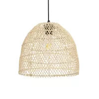GLOBOSTAR® CESTINO  Boho Κρεμαστό Φωτιστικό Οροφής Μονόφωτο 1 x E27 AC 220-240V IP20 Μπεζ - Μ30 x Π30 x Υ25cm