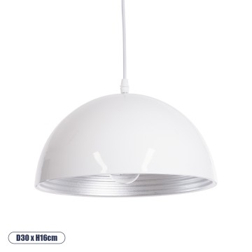 GLOBOSTAR® CHIME  Μοντέρνο Κρεμαστό Φωτιστικό Οροφής με Ντουί 1 x E27 AC 220-240V IP20 - Λευκό - Μ30 x Π30 x Υ16cm