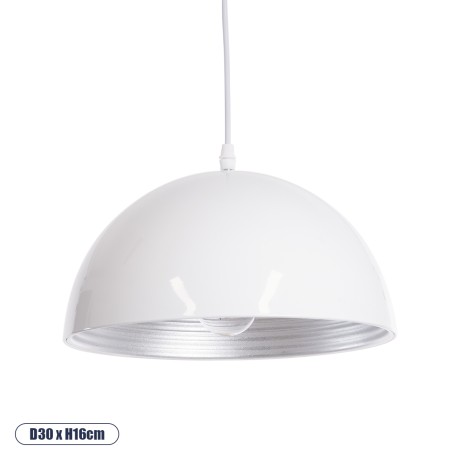 GLOBOSTAR® CHIME  Μοντέρνο Κρεμαστό Φωτιστικό Οροφής με Ντουί 1 x E27 AC 220-240V IP20 - Λευκό - Μ30 x Π30 x Υ16cm