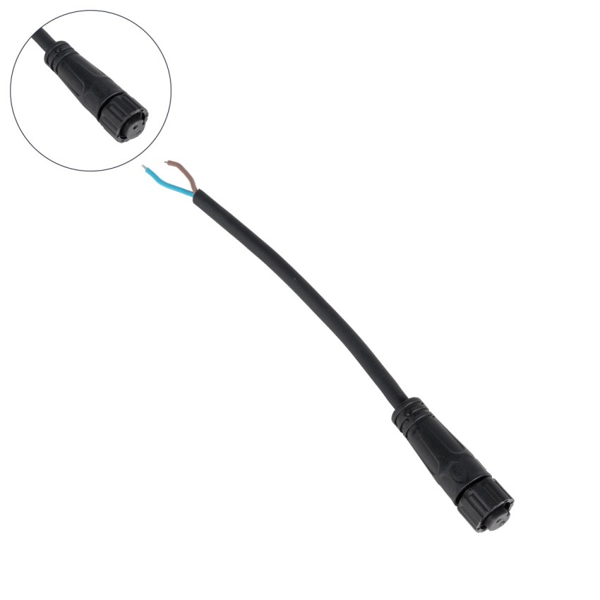 GLOBOSTAR® CONNECTOR  2 Pin Σύνδεσμος Τροφοδοσίας για Wall Washers & Προβολείς με Είσοδο 2 x 0.25mm2 & Έξοδο 1 x Αρσενικό Βύσμα Αδιάβροχο IP65 - Μαύρο - Μ20 x Π1.5 x Υ1.5cm