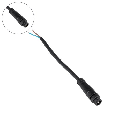 GLOBOSTAR® CONNECTOR  2 Pin Σύνδεσμος Τροφοδοσίας για Wall Washers & Προβολείς με Είσοδο 2 x 0.25mm2 & Έξοδο 1 x Θηλυκό Βύσμα Αδιάβροχο IP65 - Μαύρο - Μ20 x Π1.5 x Υ1.5cm