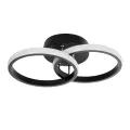 GLOBOSTAR® CORA  Μοντέρνο Φωτιστικό Οροφής LED 18W 2160lm 300° AC 220-240V IP20 Ρυθμιζόμενο Λευκό CCT με On/Off 2700K/4500K/6000K - Lumileds SMD Chip - Μαύρο Ματ - Μ36 x Π20.5 x Υ7cm