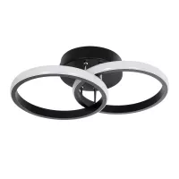 GLOBOSTAR® CORA  Μοντέρνο Φωτιστικό Οροφής LED 18W 2160lm 300° AC 220-240V IP20 Ρυθμιζόμενο Λευκό CCT με On/Off 2700K/4500K/6000K - Lumileds SMD Chip - Μαύρο Ματ - Μ36 x Π20.5 x Υ7cm
