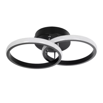 GLOBOSTAR® CORA  Μοντέρνο Φωτιστικό Οροφής LED 18W 2160lm 300° AC 220-240V IP20 Ρυθμιζόμενο Λευκό CCT με On/Off 2700K/4500K/6000K - Lumileds SMD Chip - Μαύρο Ματ - Μ36 x Π20.5 x Υ7cm