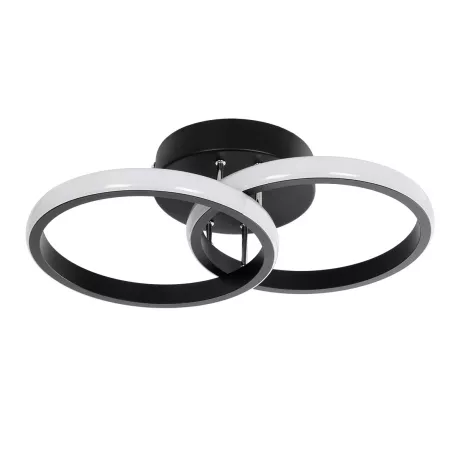 GLOBOSTAR® CORA  Μοντέρνο Φωτιστικό Οροφής LED 18W 2160lm 300° AC 220-240V IP20 Ρυθμιζόμενο Λευκό CCT με On/Off 2700K/4500K/6000K - Lumileds SMD Chip - Μαύρο Ματ - Μ36 x Π20.5 x Υ7cm
