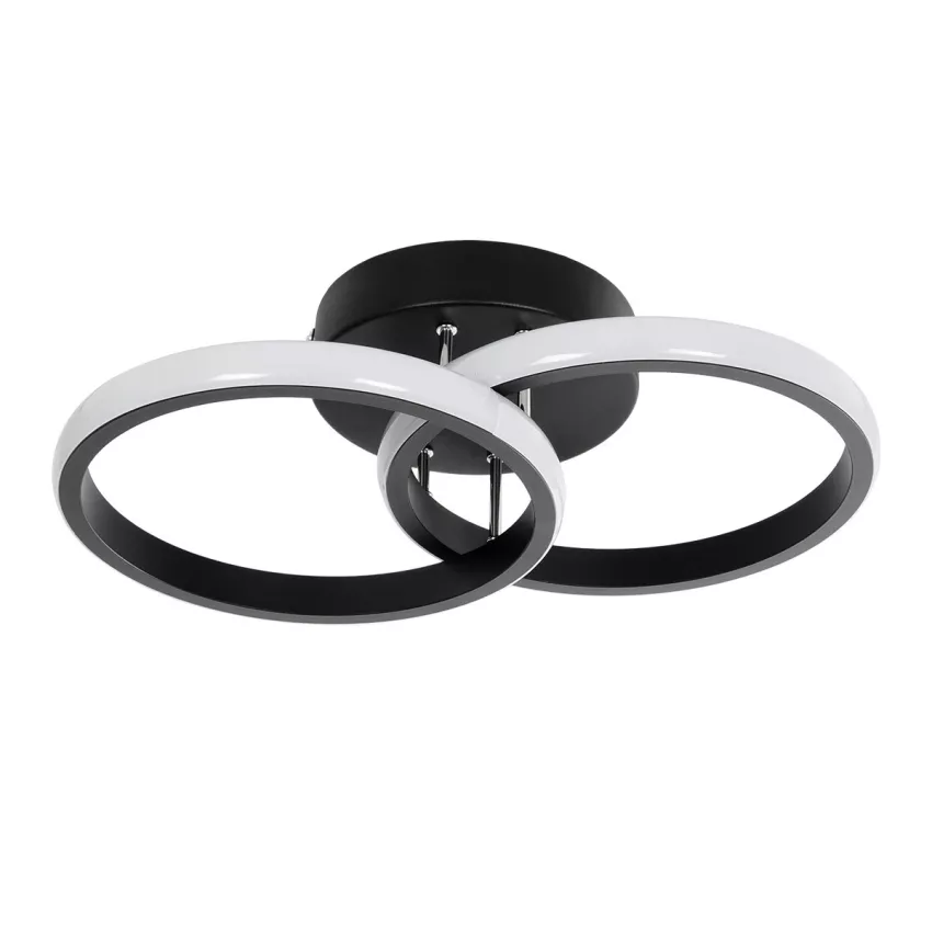 GLOBOSTAR® CORA  Μοντέρνο Φωτιστικό Οροφής LED 18W 2160lm 300° AC 220-240V IP20 Ρυθμιζόμενο Λευκό CCT με On/Off 2700K/4500K/6000K - Lumileds SMD Chip - Μαύρο Ματ - Μ36 x Π20.5 x Υ7cm