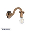 GLOBOSTAR® DAKER  Vintage Φωτιστικό Τοίχου - Απλίκα με Ντουί 1 x E27 AC 220-240V IP20 - Χάλκινο Εφέ Σκουριάς & Μπεζ - Μ10 x Π22 x Υ15cm