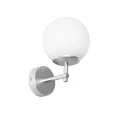 GLOBOSTAR® DALPH  Vintage Φωτιστικό Τοίχου - Απλίκα με Ντουί 1 x E27 AC 220-240V IP20 - Ασημί & Λευκό - M18 x Π15 x Υ23cm