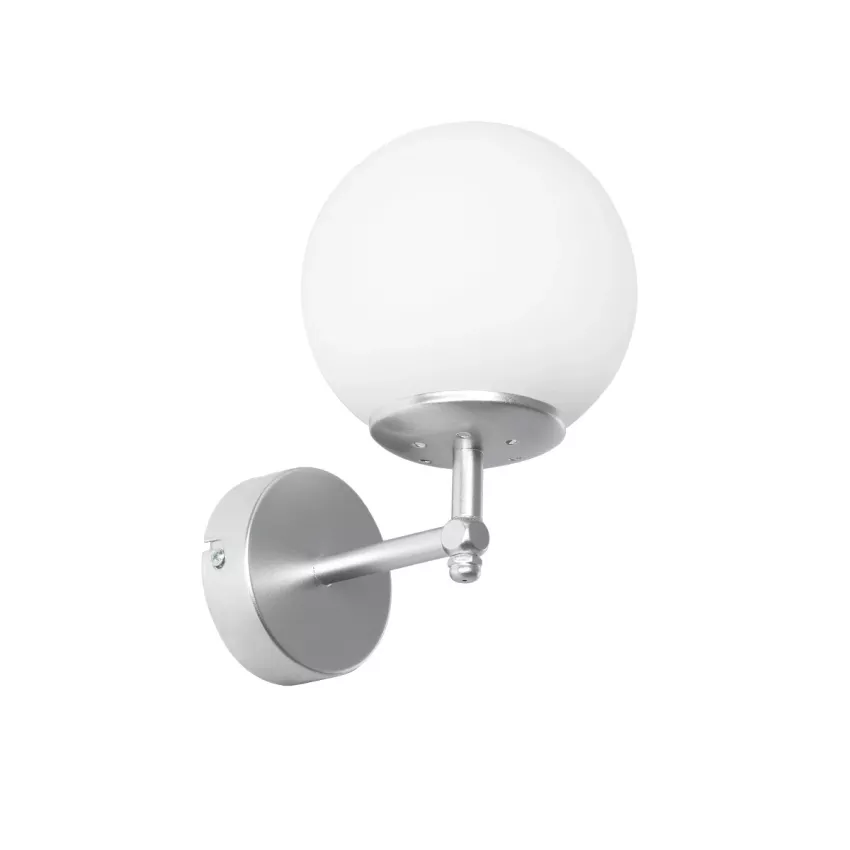 GLOBOSTAR® DALPH  Vintage Φωτιστικό Τοίχου - Απλίκα με Ντουί 1 x E27 AC 220-240V IP20 - Ασημί & Λευκό - M18 x Π15 x Υ23cm
