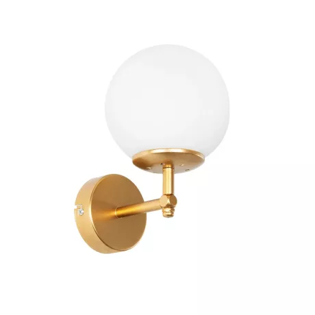 GLOBOSTAR® DALPH  Vintage Φωτιστικό Τοίχου - Απλίκα με Ντουί 1 x E27 AC 220-240V IP20 - Χρυσό & Λευκό - M18 x Π15 x Υ23cm