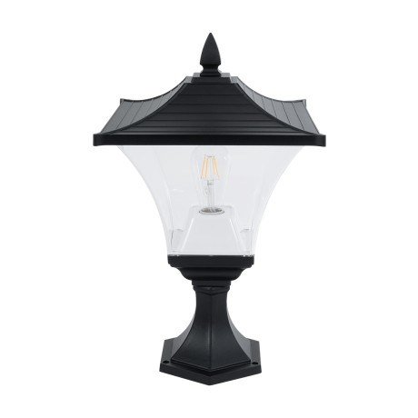 GLOBOSTAR® DIRAHIO  Φωτιστικό Κολωνάκι Κήπου με Ντουί 1 x E27 AC 220-240V Αδιάβροχο IP65 - Γκρι Ανθρακί Ματ - Μ32 x Π32 x Υ52cm