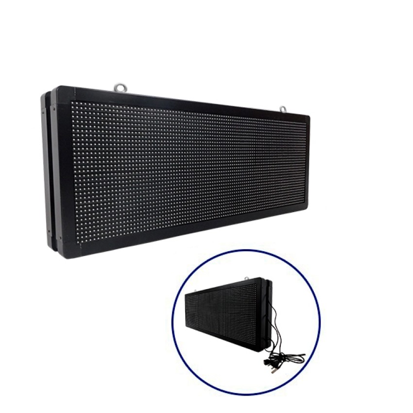 GLOBOSTAR® DISPLAY  Κυλιόμενη Ψηφιακή Επιγραφή Διπλής Όψης 96x32cm P10 96x32 Pixel LED 360W AC 220-240V Αδιάβροχο IP65 Πολύχρωμο RGB - WiFi Control μέσω FK APP - Αισθητήρας Θερμοκρασίας & Υγρασίας - Μ104 x Π12 x Υ40cm