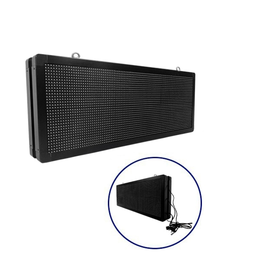GLOBOSTAR® DISPLAY  Κυλιόμενη Ψηφιακή Επιγραφή P10 Διπλής Όψης LED AC 220-240V Αδιάβροχο IP65 Μπλε - WiFi Control μέσω FK APP - Αισθητήρας Θερμοκρασίας & Υγρασίας - Μ104 x Π12 x Υ40cm