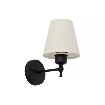 GLOBOSTAR® ELEGANTE  Μοντέρνο Φωτιστικό Τοίχου - Απλίκα με Ντουί 1 x E27 AC 220-240V IP20 - Μαύρο & Μπεζ - Μ14 x Π22 x Υ24cm
