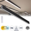 GLOBOSTAR® FELIX 61028-S Μοντέρνο Φωτιστικό Οροφής LED 54W 6500lm 120° AC 220-240V IP20 Ρυθμιζόμενο Λευκό CCT με Χειριστήριο από 2700K έως 6000K Dimmable - Lumileds SMD Chip - Μαύρο Ματ - Μ120 x Π3.5 x Υ7cm