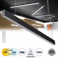 GLOBOSTAR® FELIX -P Μοντέρνο Γραμμικό Κρεμαστό Φωτιστικό Οροφής LED 54W 6500lm 120° AC 220-240V IP20 Ρυθμιζόμενο Λευκό CCT με Χειριστήριο από 2700K έως 6000K Dimmable - Lumileds SMD Chip - Μαύρο Ματ - Μ120 x Π3.5 x Υ7cm