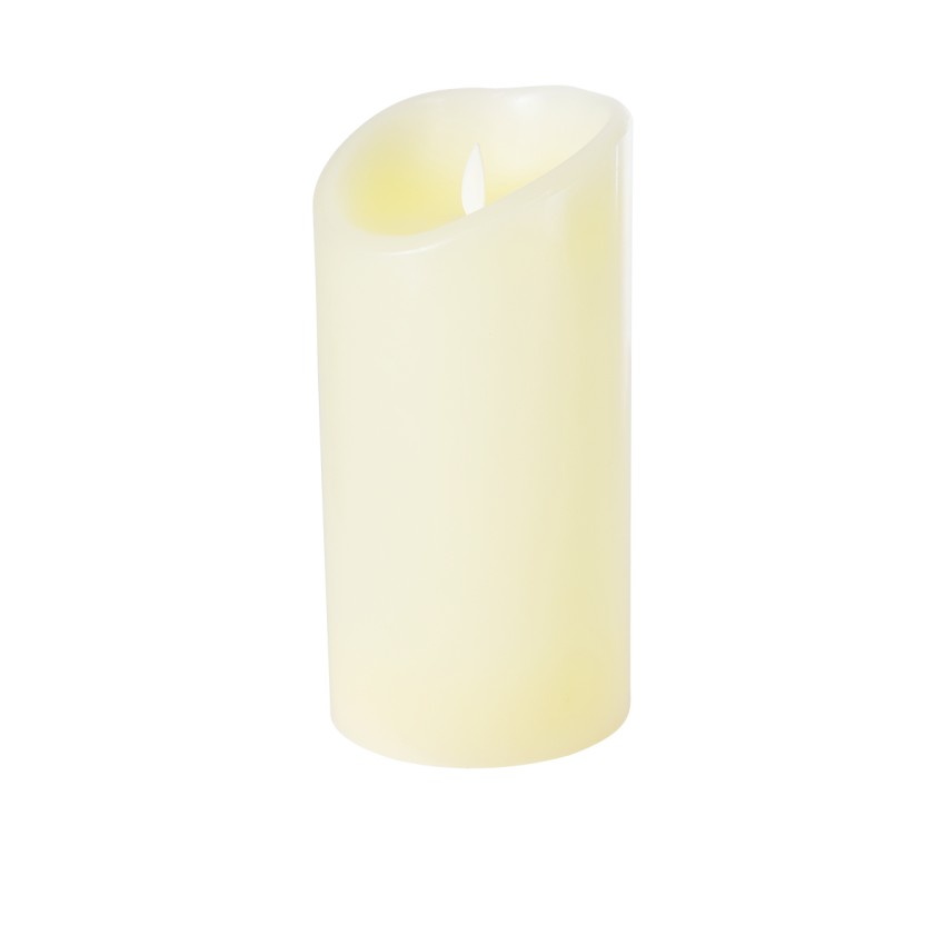 GLOBOSTAR® FIREFLAME  Διακοσμητικό Κερί Παραφίνης με Εφέ Κινούμενης Φλόγας & IR Ασύρματο Χειριστήριο LED 0.5W 25lm 180° DC 3V με 2xAA Μπαταρίες IP20 Θερμό Λευκό 2700K Dimmable - Μ10 x Π10 x Υ20cm