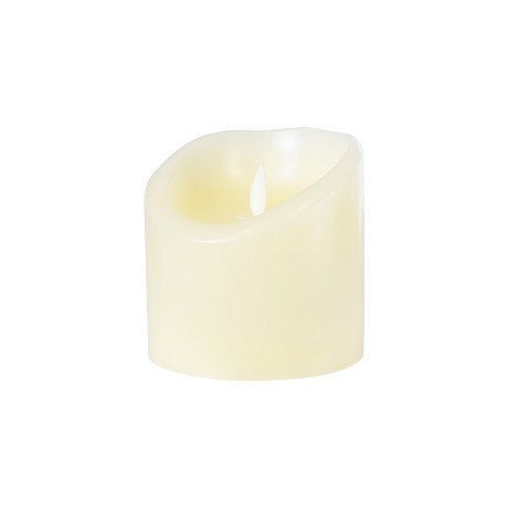 GLOBOSTAR® FIREFLAME  Διακοσμητικό Κερί Παραφίνης με Εφέ Κινούμενης Φλόγας & IR Ασύρματο Χειριστήριο LED 0.5W 25lm 180° DC 3V με 2xAA Μπαταρίες IP20 Θερμό Λευκό 2700K Dimmable - Μπεζ - Μ10 x Π10 x Υ10cm