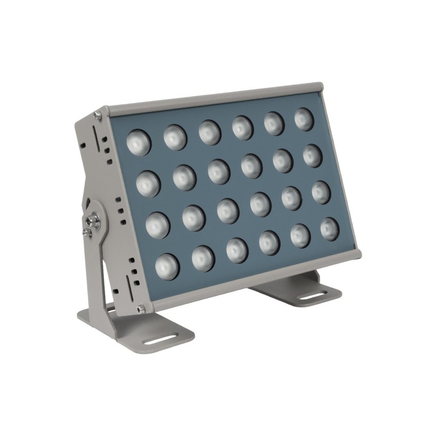 GLOBOSTAR® FLOODHENO  Προβολέας Σποτ Wall Washer LED 36W 2880lm 30° DC 24V Αδιάβροχο IP65 Πολύχρωμο RGB Dimmable DMX512 - Bridgelux SMD Chip - Γκρι - Μ22 x Π11 x Υ16.5cm