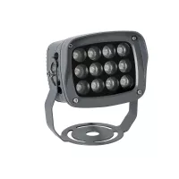 GLOBOSTAR® FLOODXENA  Προβολέας Σποτ Wall Washer LED 12W 1020lm 10° AC 220-240V Αδιάβροχο IP65 Φούξια - Bridgelux SMD Chip - Γκρι Ανθρακί - Μ13.5 x Π11 x Υ15cm