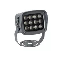 GLOBOSTAR® FLOODXENA  Προβολέας Σποτ Wall Washer LED 12W 1320lm 10° AC 220-240V Αδιάβροχο IP65 Θερμό Λευκό 2700K - Bridgelux SMD Chip - Γκρι Ανθρακί - Μ13.5 x Π11.5 x Υ15cm