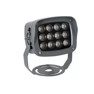 GLOBOSTAR® FLOODXENA  Προβολέας Σποτ Wall Washer LED 12W 1320lm 10° AC 220-240V Αδιάβροχο IP65 Θερμό Λευκό 2700K - Bridgelux SMD Chip - Γκρι Ανθρακί - Μ13.5 x Π11.5 x Υ15cm