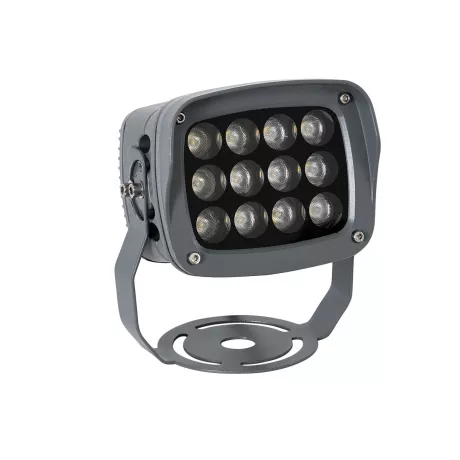 GLOBOSTAR® FLOODXENA  Προβολέας Σποτ Wall Washer LED 12W 1320lm 10° AC 220-240V Αδιάβροχο IP65 Θερμό Λευκό 2700K - Bridgelux SMD Chip - Γκρι Ανθρακί - Μ13.5 x Π11.5 x Υ15cm