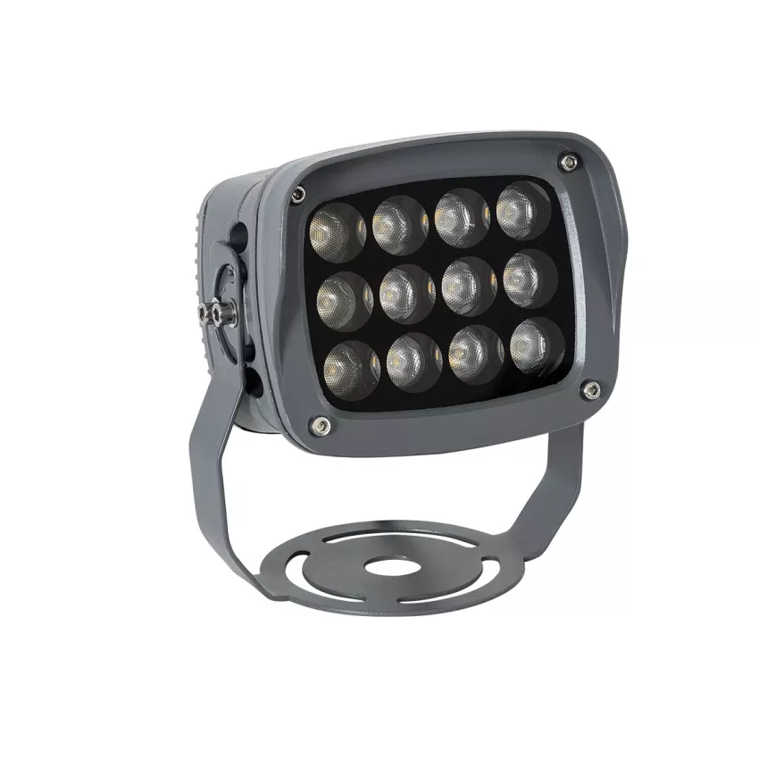 GLOBOSTAR® FLOODXENA  Προβολέας Σποτ Wall Washer LED 12W 1320lm 10° AC 220-240V Αδιάβροχο IP65 Θερμό Λευκό 2700K - Bridgelux SMD Chip - Γκρι Ανθρακί - Μ13.5 x Π11.5 x Υ15cm