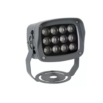GLOBOSTAR® FLOODXENA  Προβολέας Σποτ Wall Washer LED 12W 1380lm 10° AC 220-240V Αδιάβροχο IP65 Φυσικό Λευκό 4500K - Bridgelux SMD Chip - Γκρι Ανθρακί Ματ - Μ13.5 x Π11.5 x Υ15cm