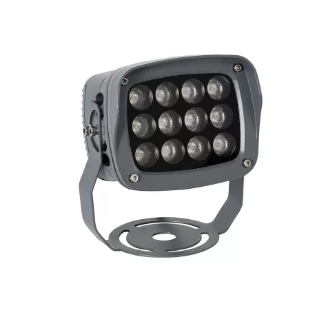 GLOBOSTAR® FLOODXENA  Προβολέας Σποτ Wall Washer LED 12W 1380lm 10° AC 220-240V Αδιάβροχο IP65 Φυσικό Λευκό 4500K - Bridgelux SMD Chip - Γκρι Ανθρακί Ματ - Μ13.5 x Π11.5 x Υ15cm