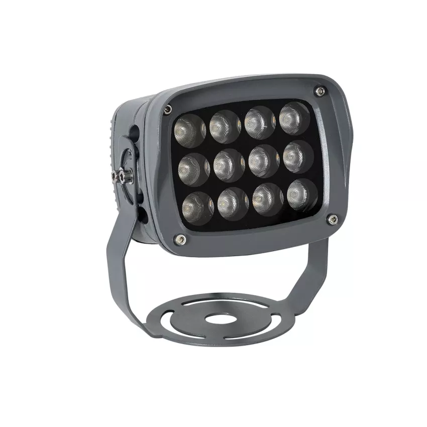GLOBOSTAR® FLOODXENA  Προβολέας Σποτ Wall Washer LED 12W 1380lm 10° AC 220-240V Αδιάβροχο IP65 Φυσικό Λευκό 4500K - Bridgelux SMD Chip - Γκρι Ανθρακί Ματ - Μ13.5 x Π11.5 x Υ15cm