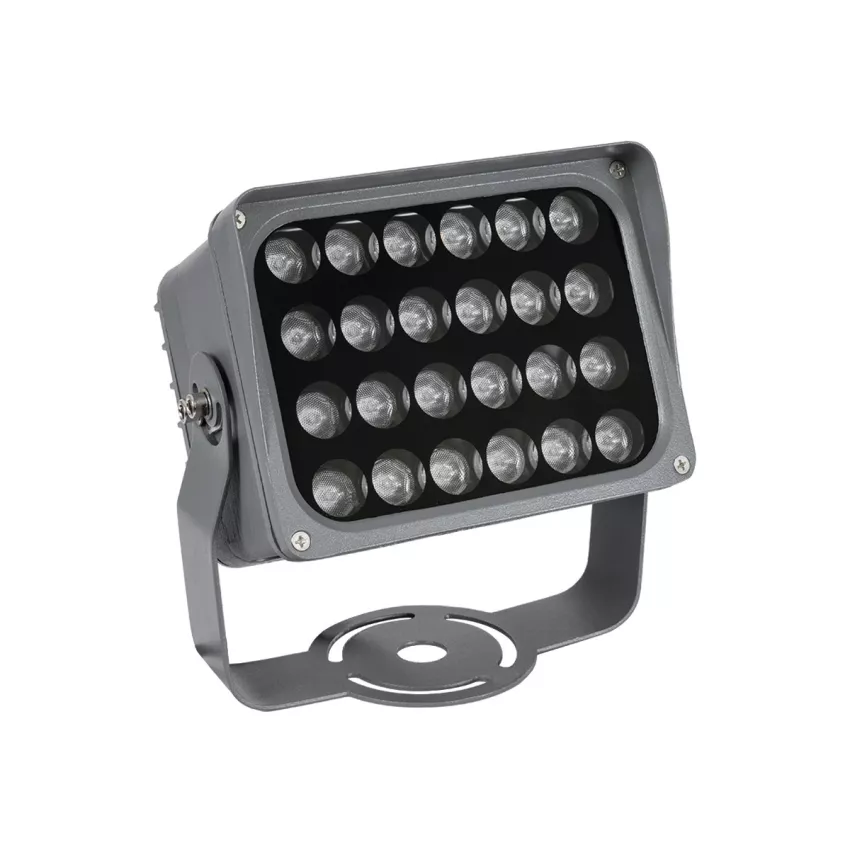 GLOBOSTAR® FLOODXENA  Προβολέας Σποτ Wall Washer LED 24W 2040lm 10° AC 220-240V Αδιάβροχο IP65 Φούξια - Bridgelux SMD Chip - Γκρι Ανθρακί - Μ18 x Π13.5 x Υ18cm