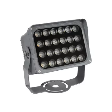 GLOBOSTAR® FLOODXENA  Προβολέας Σποτ Wall Washer LED 24W 2640lm 10° AC 220-240V Αδιάβροχο IP65 Θερμό Λευκό 2700K - Bridgelux SMD Chip - Γκρι Ανθρακί - Μ18 x Π13.5 x Υ18cm