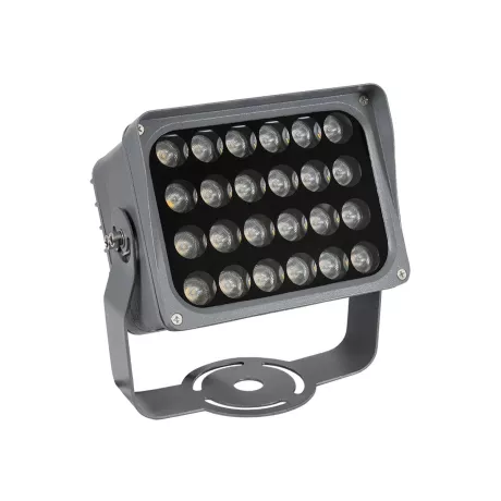 GLOBOSTAR® FLOODXENA  Προβολέας Σποτ Wall Washer LED 24W 2640lm 10° AC 220-240V Αδιάβροχο IP65 Θερμό Λευκό 2700K - Bridgelux SMD Chip - Γκρι Ανθρακί - Μ18 x Π13.5 x Υ18cm